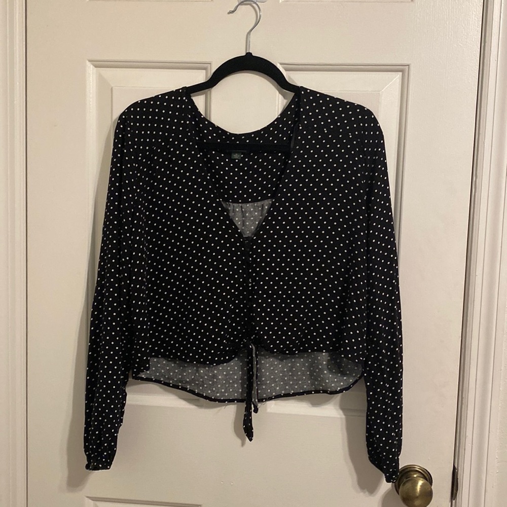 Wild Fable Polka Dot Cropped Blouse